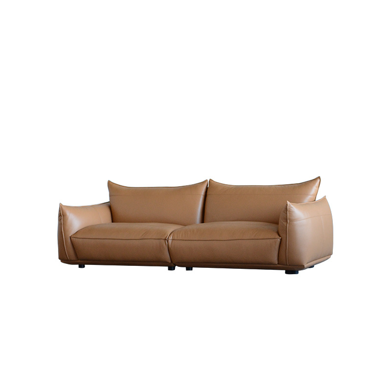 Nordic Leather Browns QuareSofa Living Room