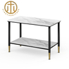 Nordic Slate White Square Side Table in Living Room