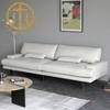 Italian Leather White Rectangular Sofa Bedroom