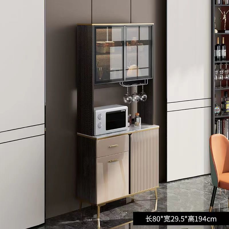 Light Luxury Slate Light Brown Rectangular Cabinet in Dining Room