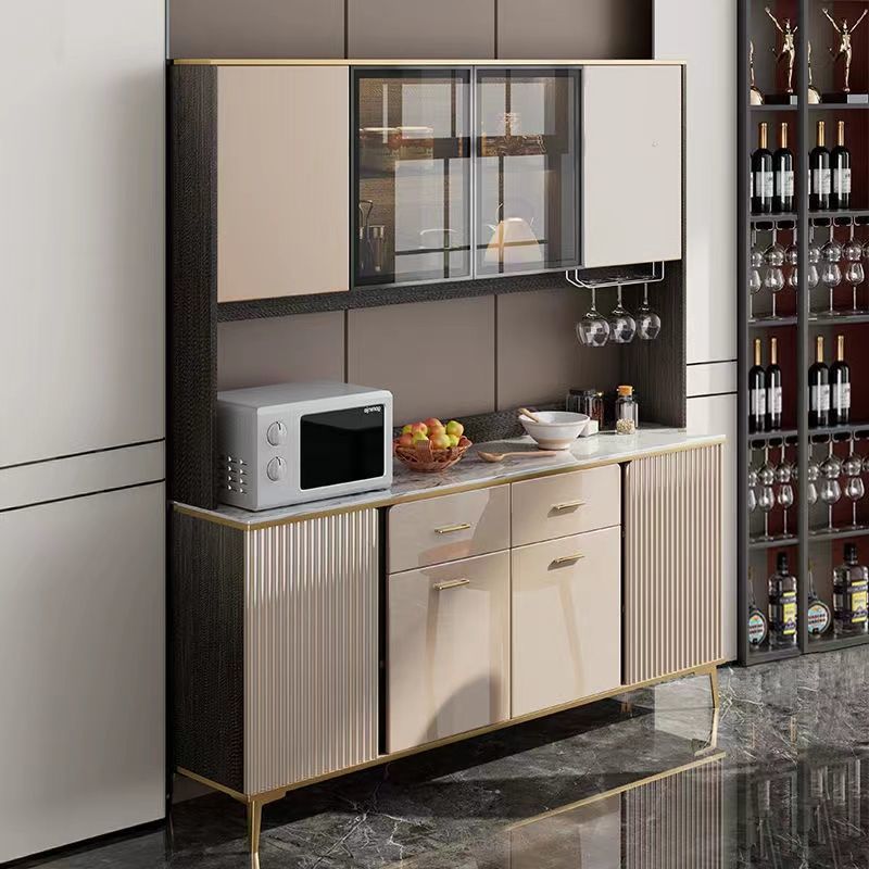 Light Luxury Slate Light Brown Rectangular Cabinet in Dining Room