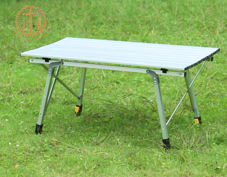 Outdoor Camping Leisure Dining Room Furniture Aluminum Alloy Portable Folding Egg Roll Table