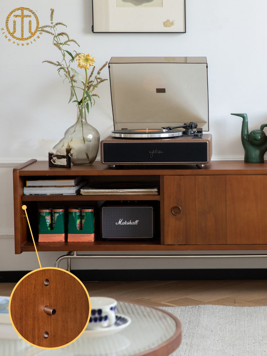 Japanese Retro Living Room Floor TV Cabinet 