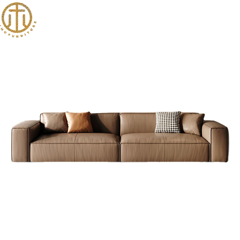 Italian Style Modern Minimalist Living Room Leather Sofa