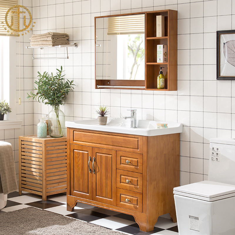 2023 New Simple Modern Oak Ceramic Bathroom Cabinet