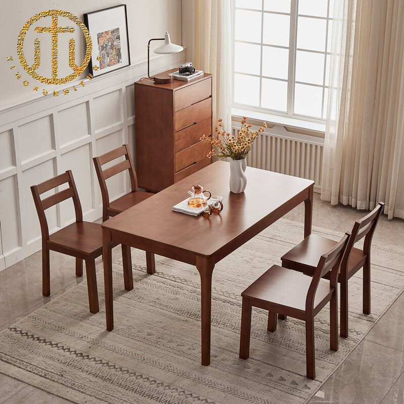 Nordic Log Style Restaurant Furniture Solid Wood Dining Table