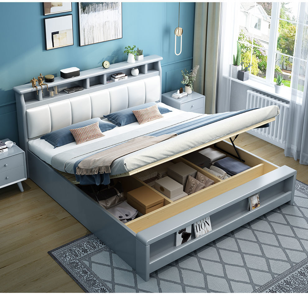 Nordic Modern Simple Fashion Solid Wood Bed For Bedroom