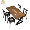 American Style Solid Wood Wrought Iron Western Restaurant Dining Table