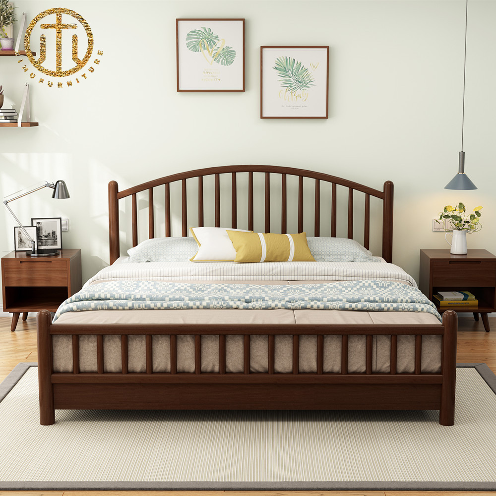 Japanese-style Simple Small Solid Wood Bed For Bedroom