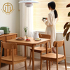 Nordic Home Small Family Extendable Cherry Wood Solid Wood Dining Table